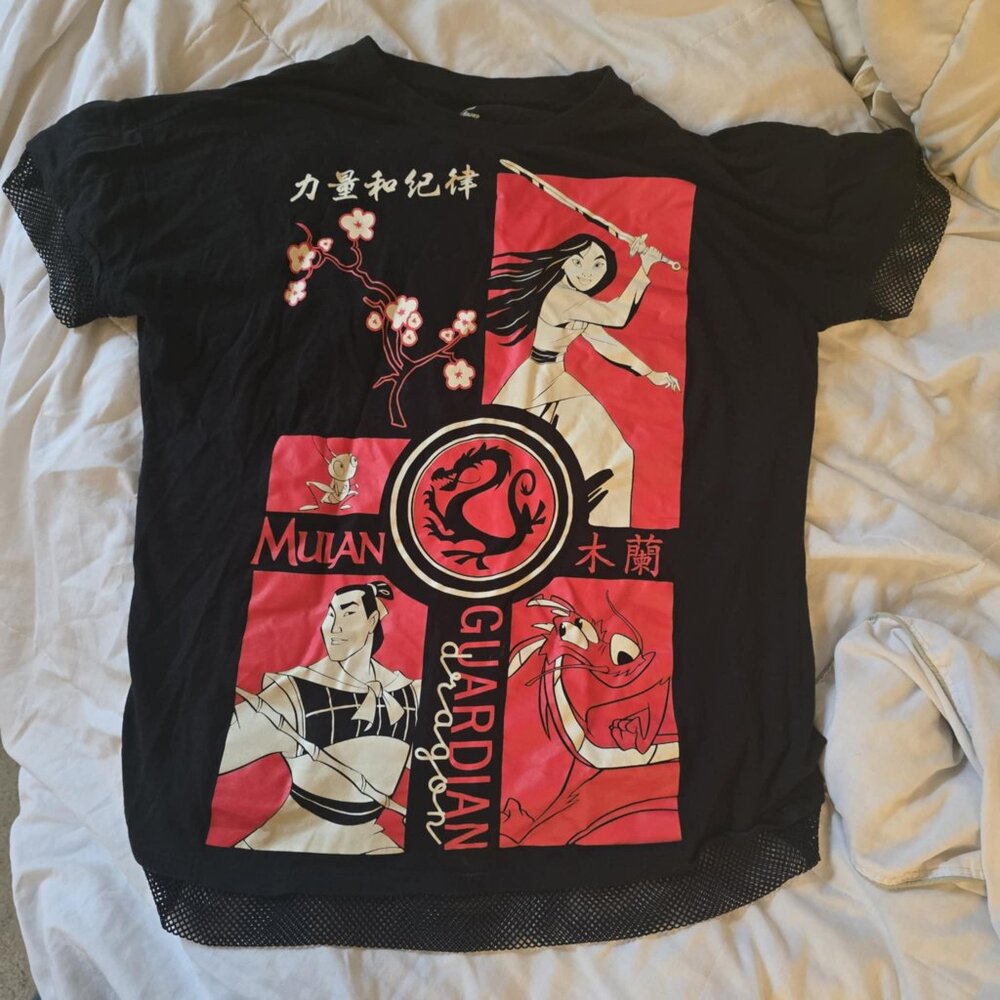 Hot Topic Her Universe Disney Mulan Panel Mesh Oversized T-Shirt